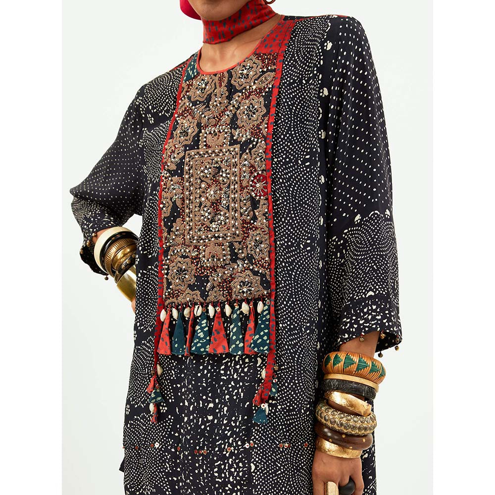 Aseem Kapoor Blue Mitra Short Kurta with Dhoti (Set of 2)