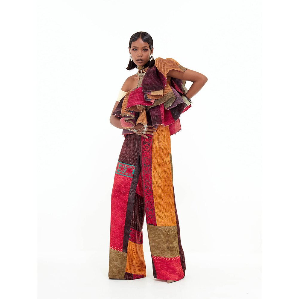 Aseem Kapoor Multi Colour Roxanna Ruffle Top with Pant (Set of 2)