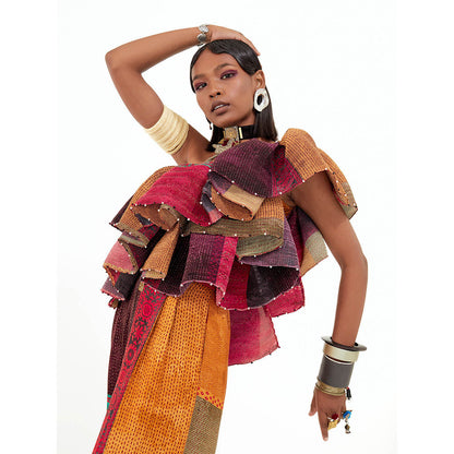 Aseem Kapoor Multi Colour Roxanna Ruffle Top with Pant (Set of 2)