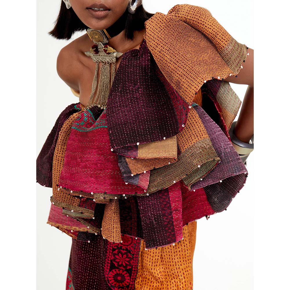 Aseem Kapoor Multi Colour Roxanna Ruffle Top with Pant (Set of 2)