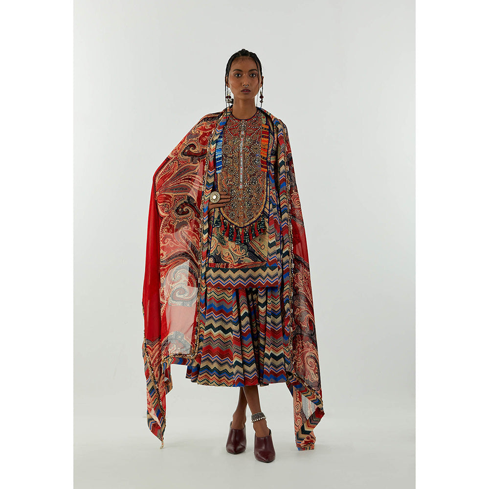 Aseem Kapoor Multi-Colour Kinara Printed Dupatta