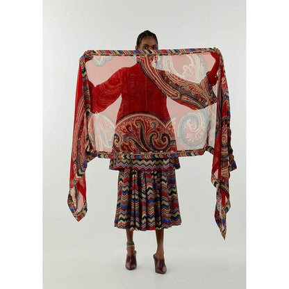 Aseem Kapoor Multi-Colour Kinara Printed Dupatta