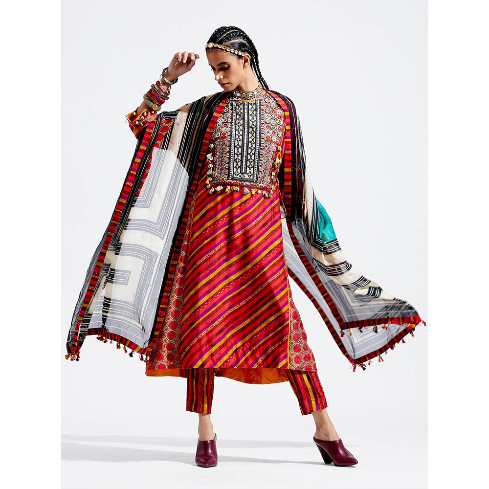 Aseem Kapoor Multi-Colour Patti Dupatta