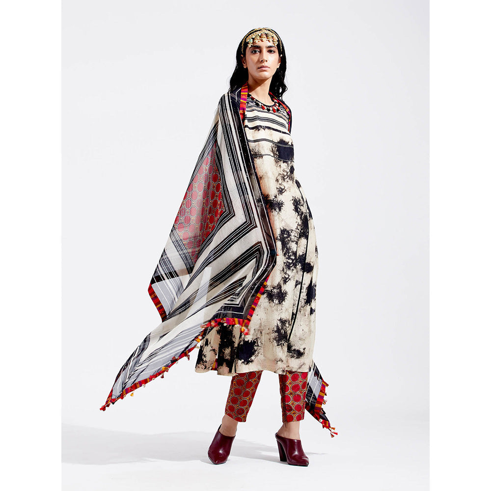 Aseem Kapoor Multi-Colour Patti Dupatta