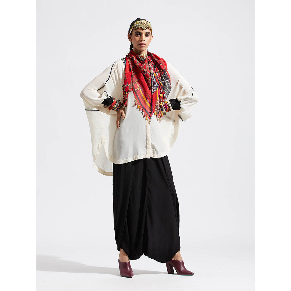 Aseem Kapoor Red Patti Scarf