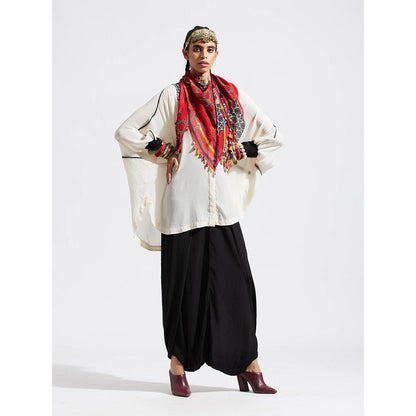 Aseem Kapoor Red Patti Scarf