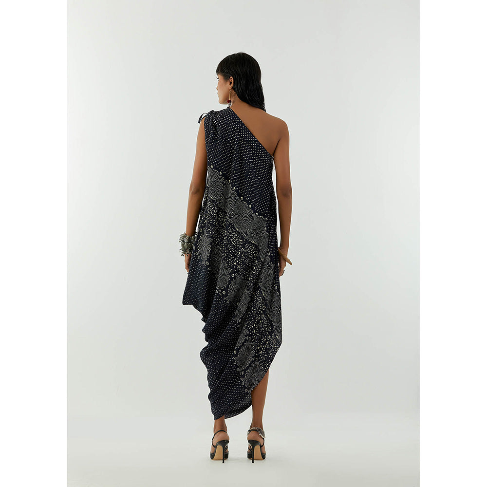 Aseem Kapoor Blue Rasa One Shoulder Dress