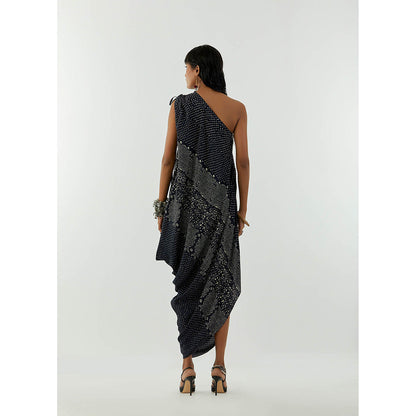 Aseem Kapoor Blue Rasa One Shoulder Dress