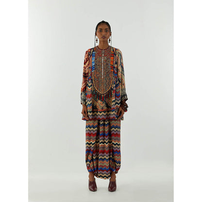Aseem Kapoor Multi-Colour Afghan Tunic With Draped Trouser (Set of 2)