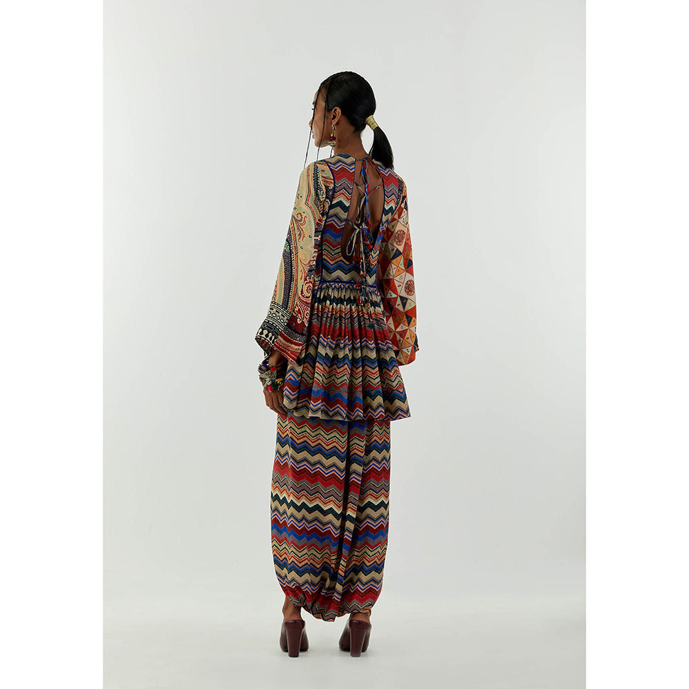 Aseem Kapoor Multi-Colour Afghan Tunic With Draped Trouser (Set of 2)
