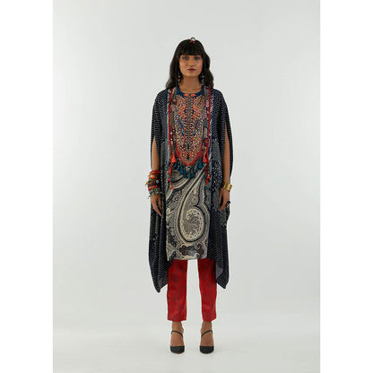 Aseem Kapoor Blue Ritu Kaftan Tunic With Pant (Set of 2)