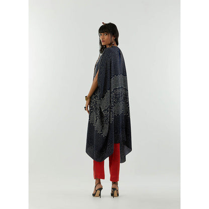 Aseem Kapoor Blue Ritu Kaftan Tunic With Pant (Set of 2)