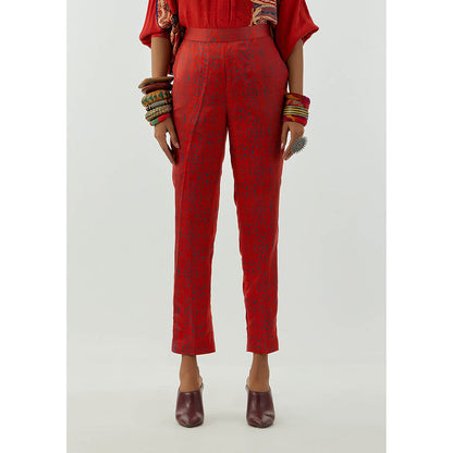 Aseem Kapoor Blue Ritu Kaftan Tunic With Pant (Set of 2)