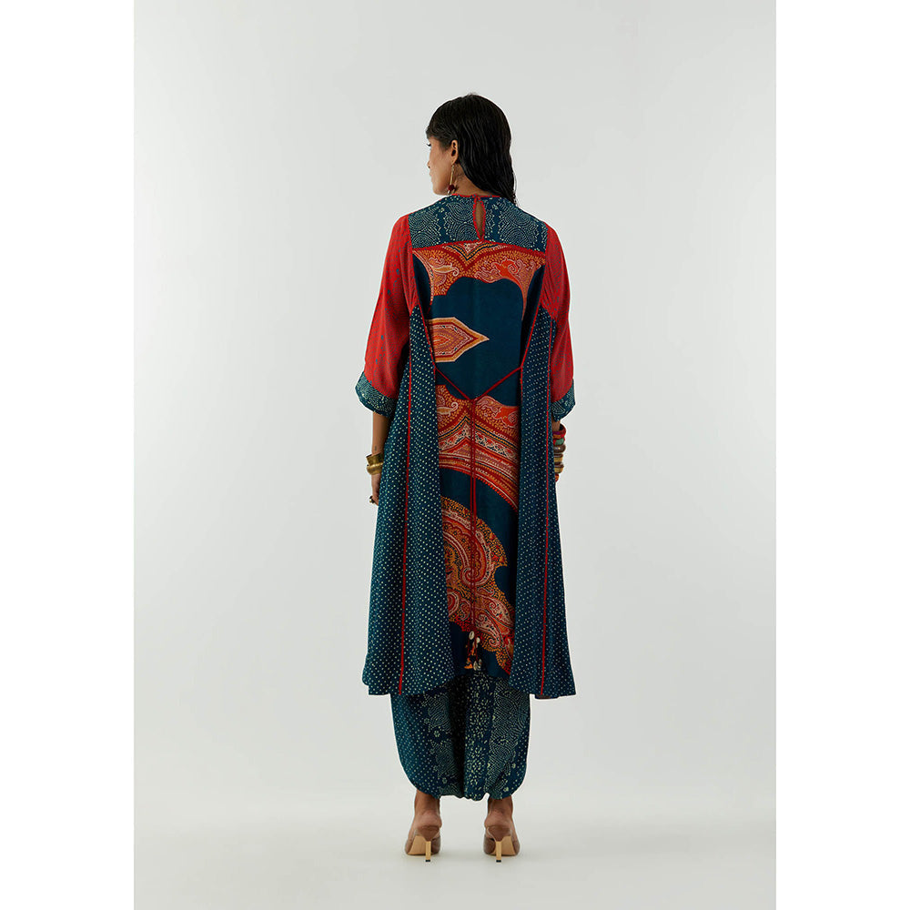 Aseem Kapoor Multi-Colour Indra Kurta With Draped Trouser (Set of 2)