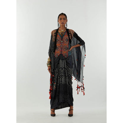 Aseem Kapoor Black Veni Jacket With Blouse And Skirt (Set of 3)