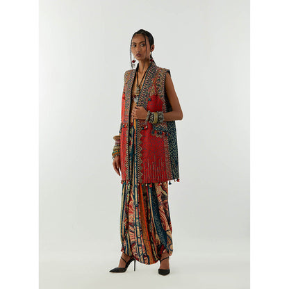 Aseem Kapoor Red Ruhi Sleeveless Jacket