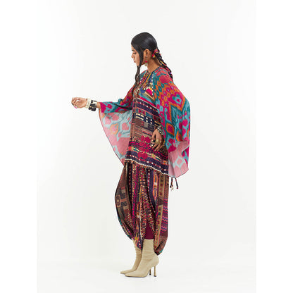 Aseem Kapoor Multi-Colour Mariyam Cape Kurti With Draped Trouser (Set of 2)