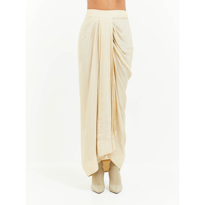 Aseem Kapoor Beige Kuru Trapeze Kaftan With Skirt (Set of 2)