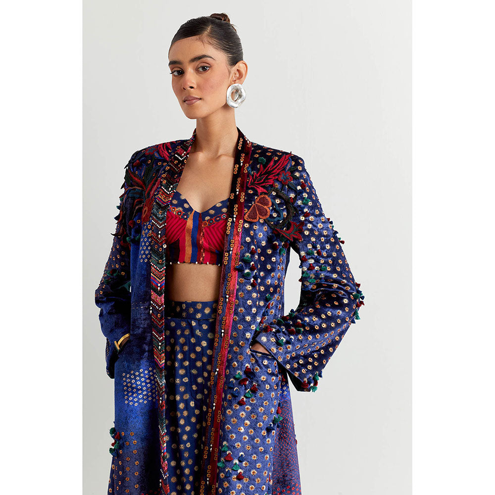 Aseem Kapoor Blue Dariya Long Jacket