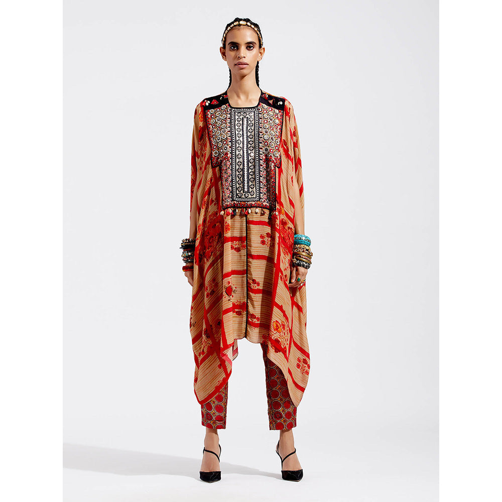 Aseem Kapoor Orange Ritu Tunic With Pant (Set of 2)