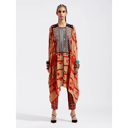 Aseem Kapoor Orange Ritu Tunic With Pant (Set of 2)