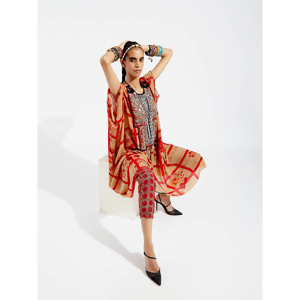 Aseem Kapoor Orange Ritu Tunic With Pant (Set of 2)