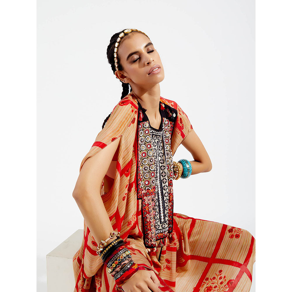 Aseem Kapoor Orange Ritu Tunic With Pant (Set of 2)