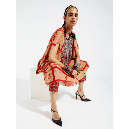 Aseem Kapoor Orange Ritu Tunic With Pant (Set of 2)