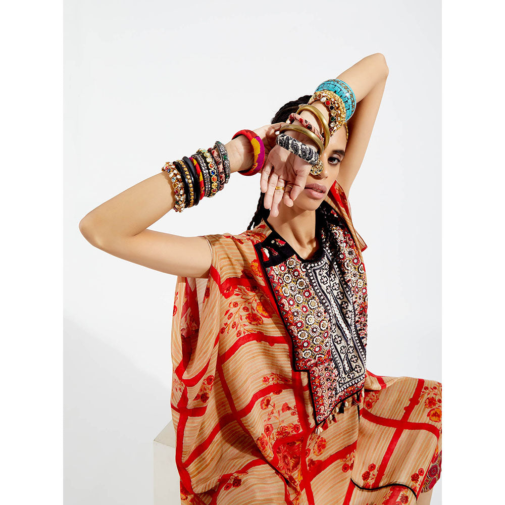 Aseem Kapoor Orange Ritu Tunic With Pant (Set of 2)