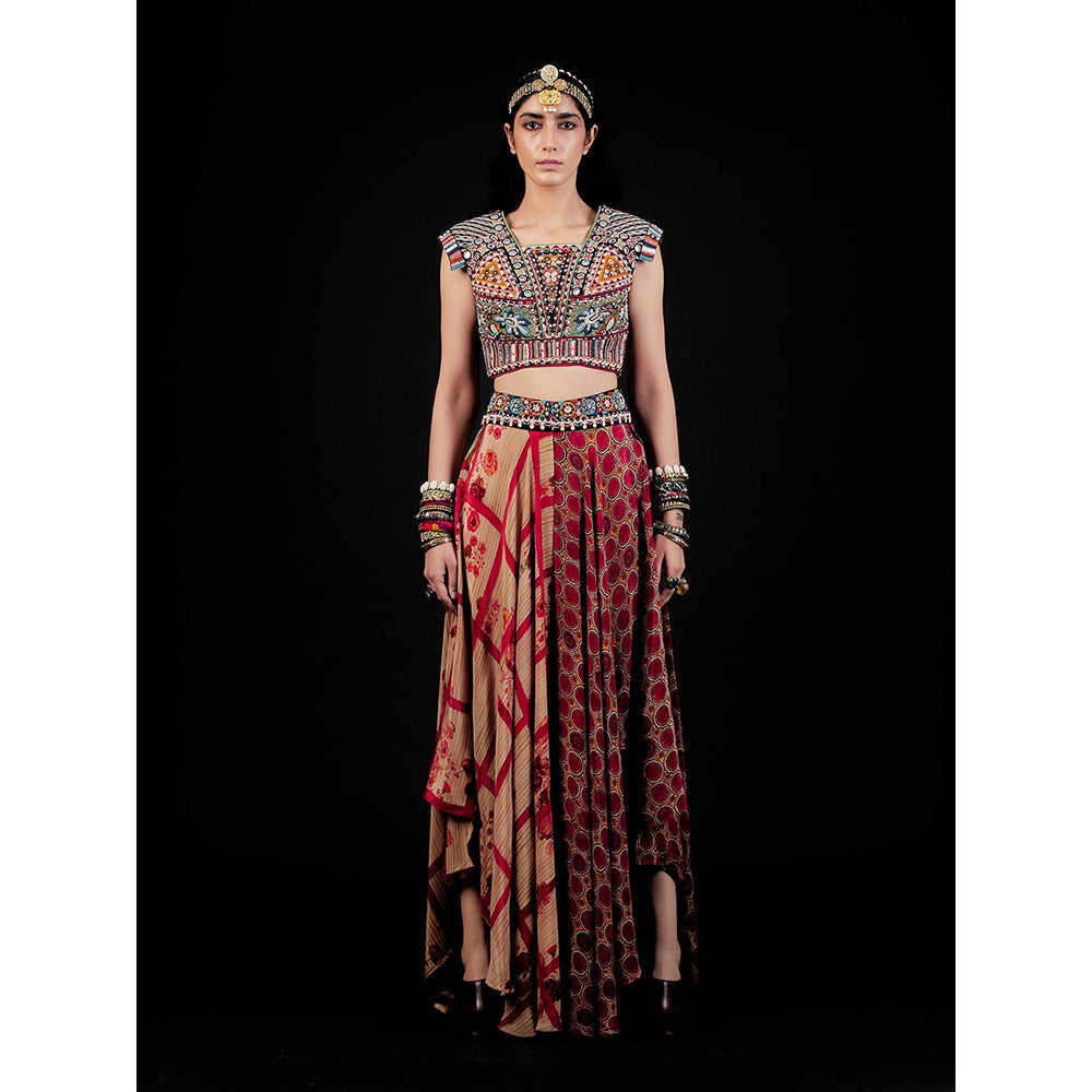 Aseem Kapoor Multi-Colour Kamya Blouse With Skirt (Set of 2)