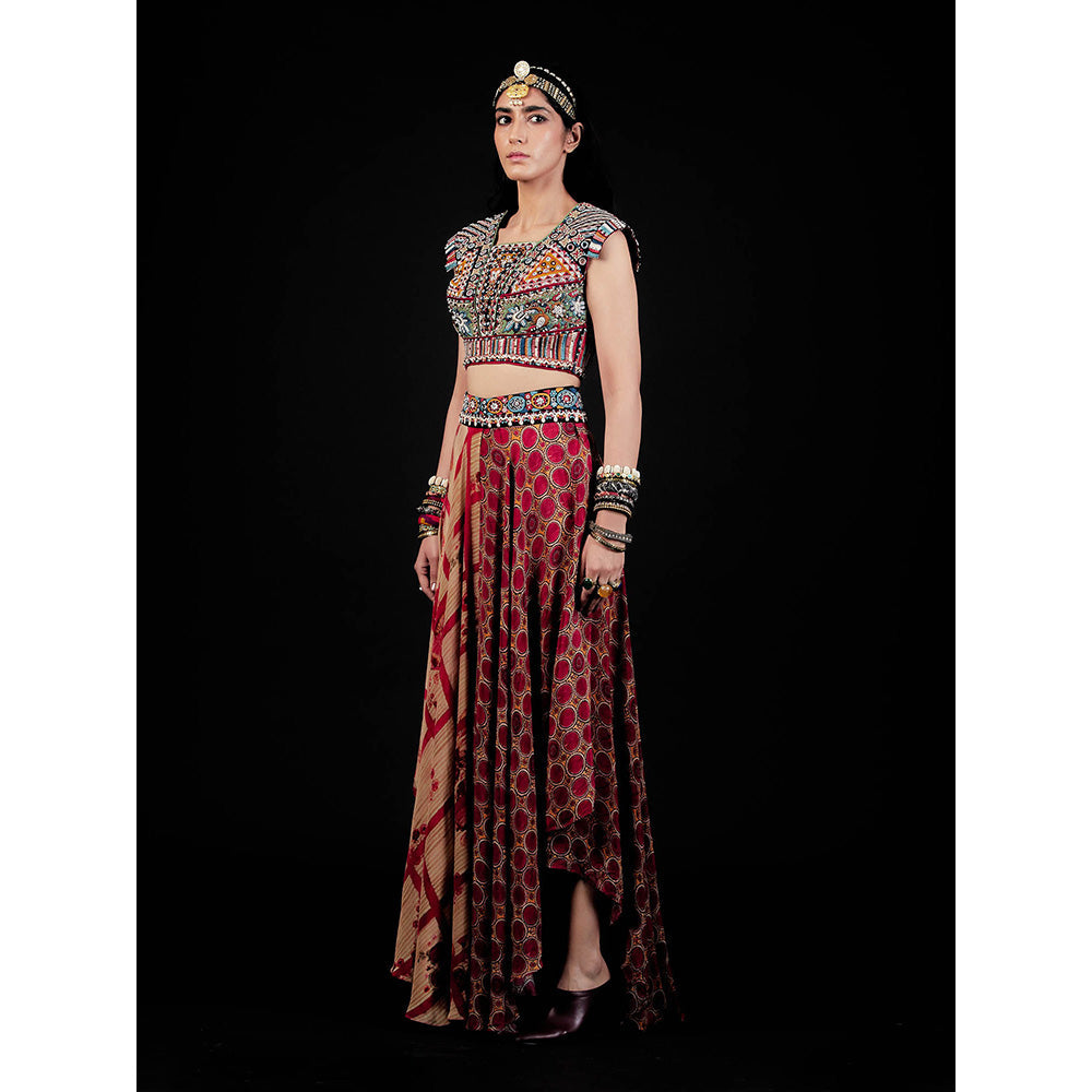 Aseem Kapoor Multi-Colour Kamya Blouse With Skirt (Set of 2)