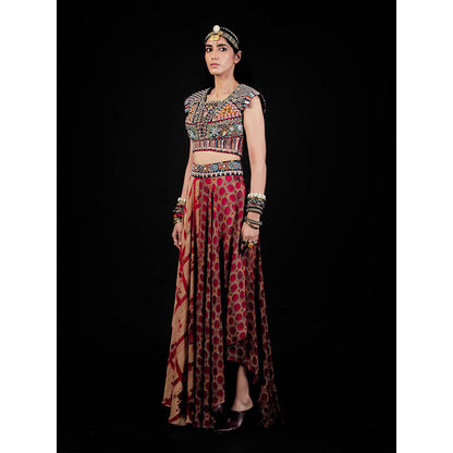 Aseem Kapoor Multi-Colour Kamya Blouse With Skirt (Set of 2)