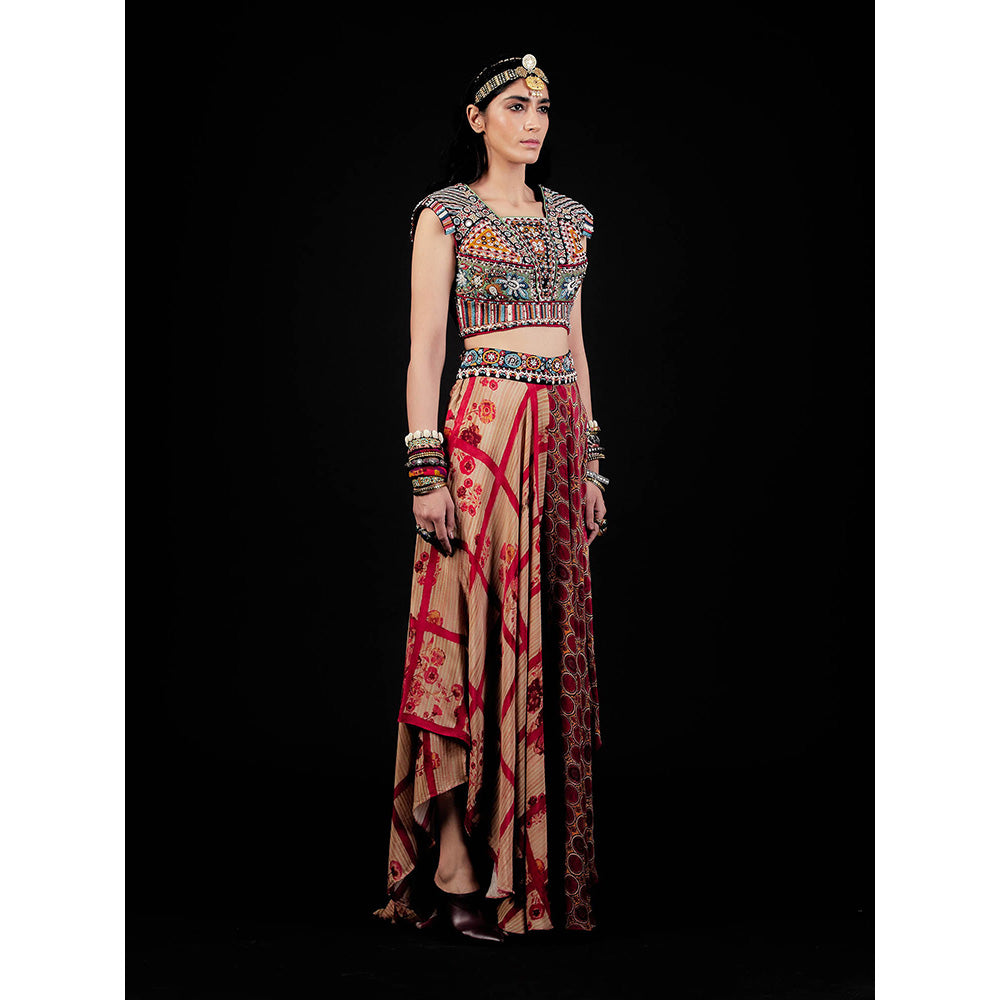 Aseem Kapoor Multi-Colour Kamya Blouse With Skirt (Set of 2)