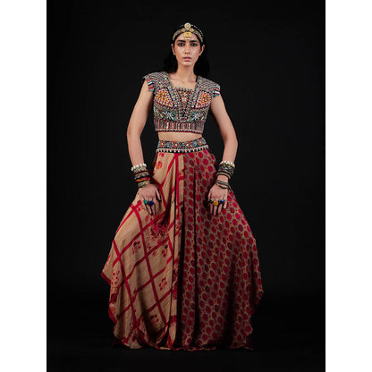 Aseem Kapoor Multi-Colour Kamya Blouse With Skirt (Set of 2)
