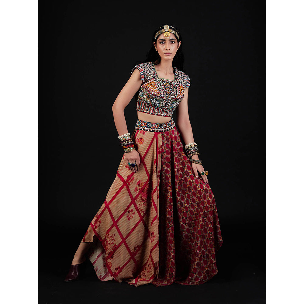 Aseem Kapoor Multi-Colour Kamya Blouse With Skirt (Set of 2)