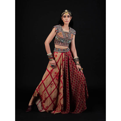 Aseem Kapoor Multi-Colour Kamya Blouse With Skirt (Set of 2)