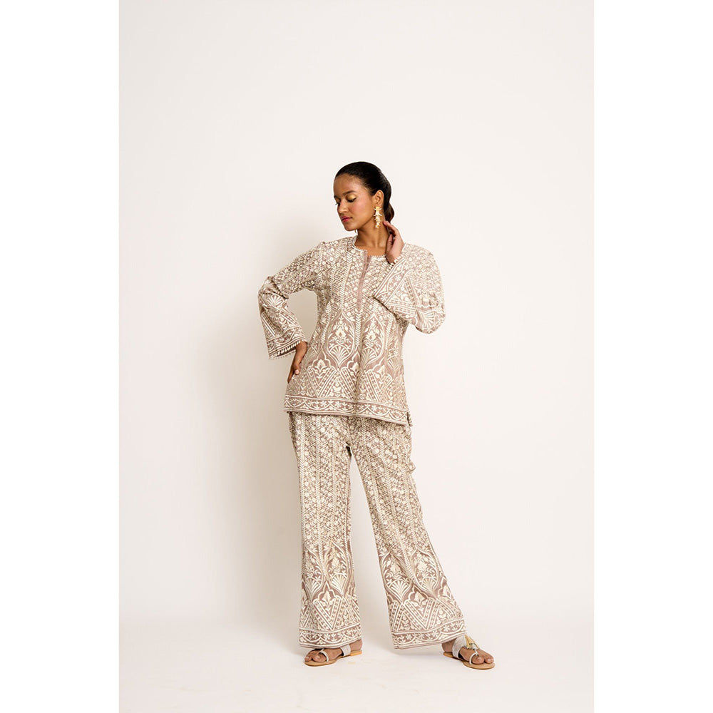 ASHTAR Taupe Grey Aisha Co-ord (Set of 2)