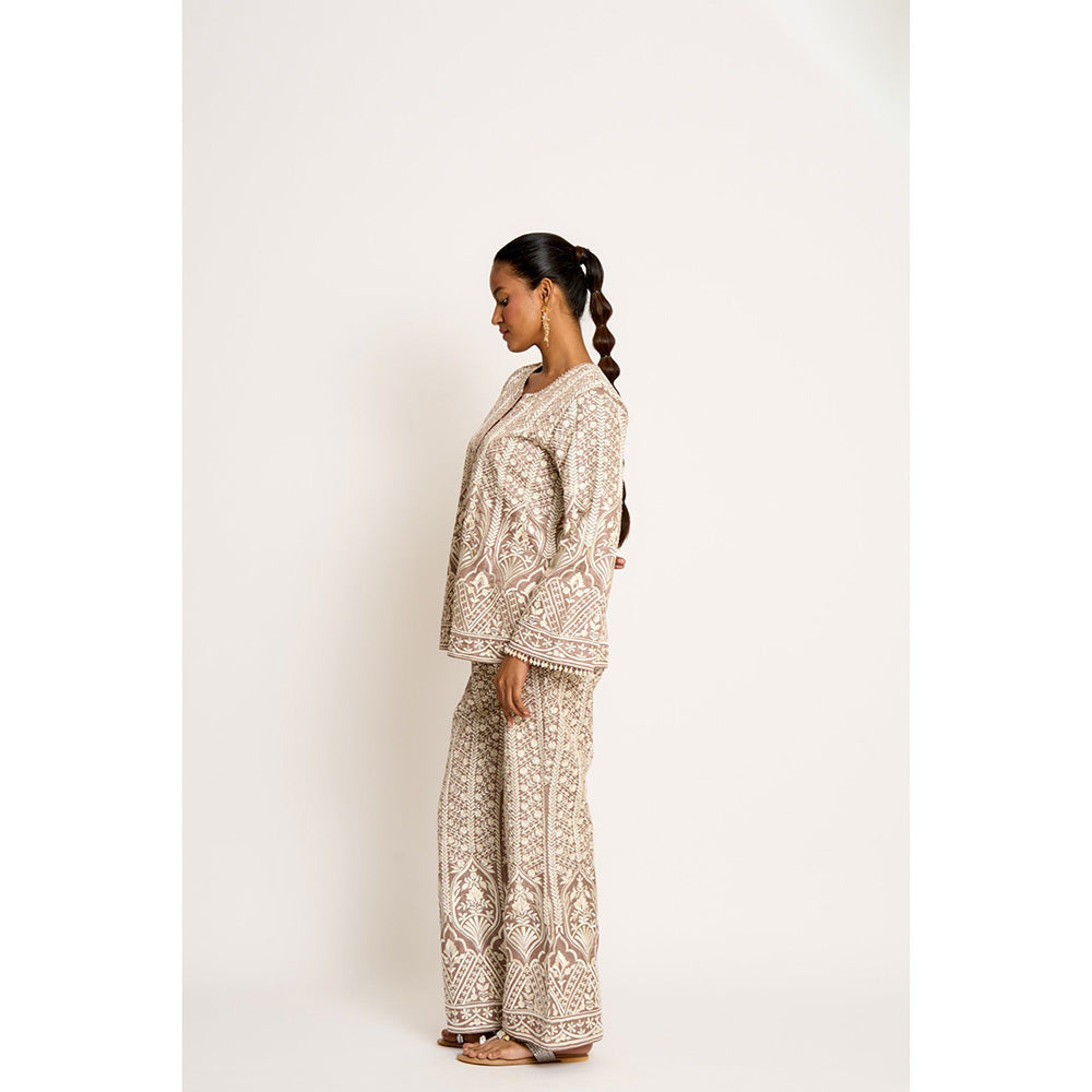ASHTAR Taupe Grey Aisha Co-ord (Set of 2)