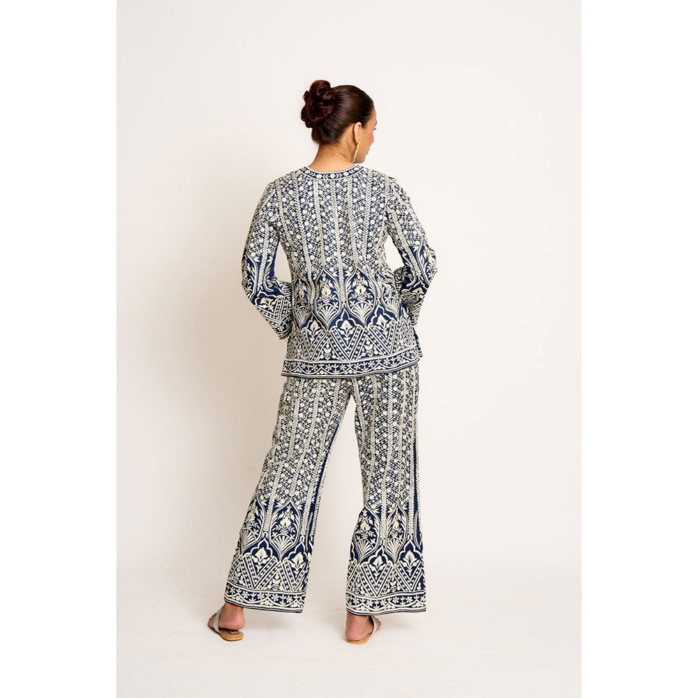 ASHTAR Prussian Blue Aisha Co-ord (Set of 2)