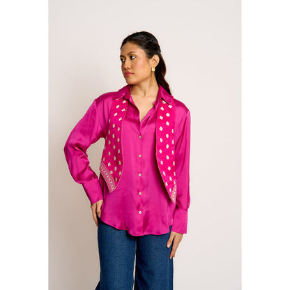 ASHTAR Pink Kalki Reversible Jacket