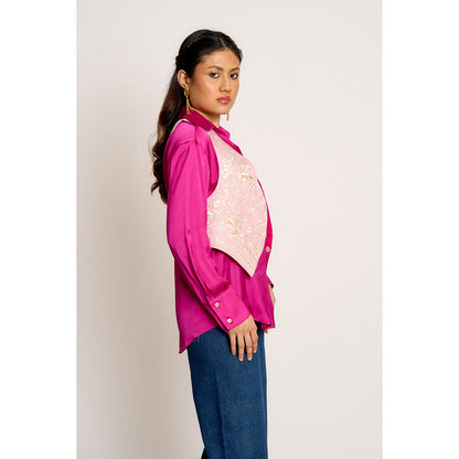 ASHTAR Pink Kalki Reversible Jacket