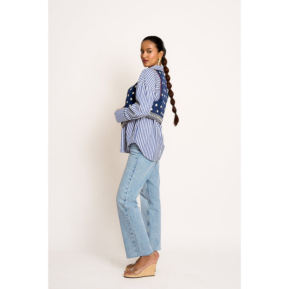 ASHTAR Blue Kalki Reversible Jacket