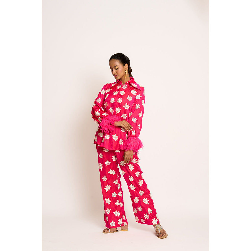 ASHTAR Rani Pink Shehnaaz Twin Co-ord (Set of 2)