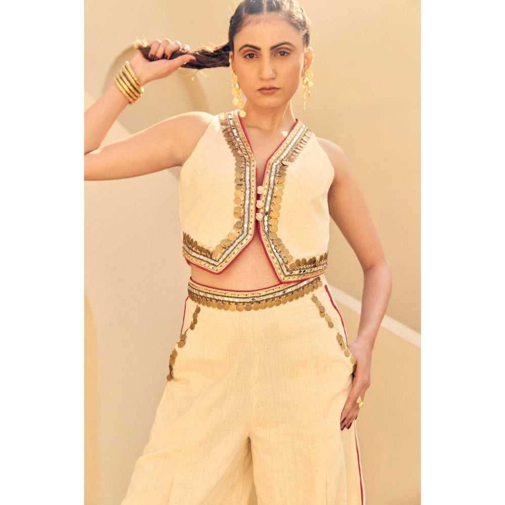 ASHNA VASWANI Cream Devi Khadi Co-Ord Set