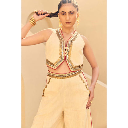 ASHNA VASWANI Cream Devi Khadi Co-Ord Set