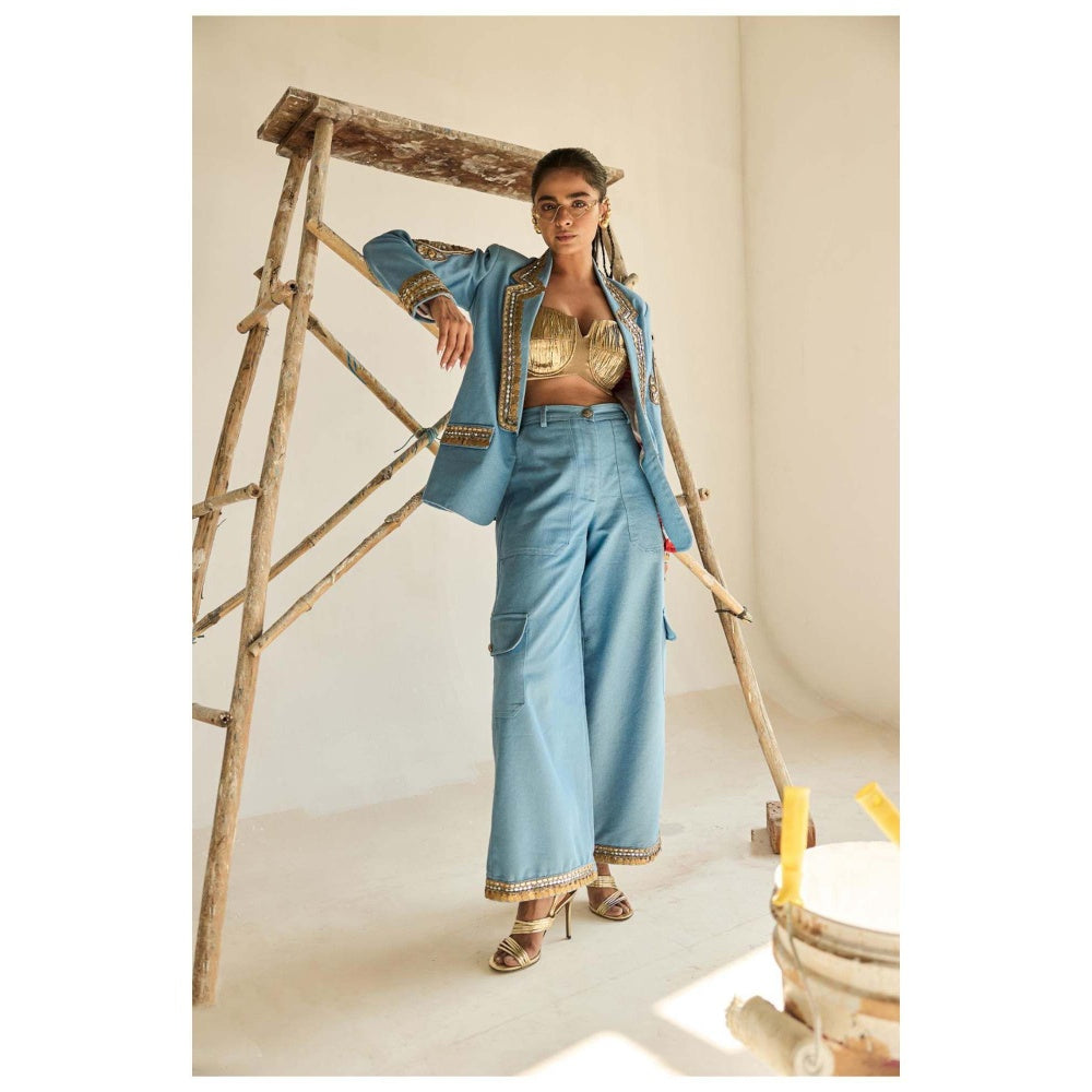 ASHNA VASWANI Blue Co-Ord Set