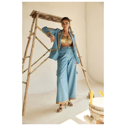 ASHNA VASWANI Blue Co-Ord Set