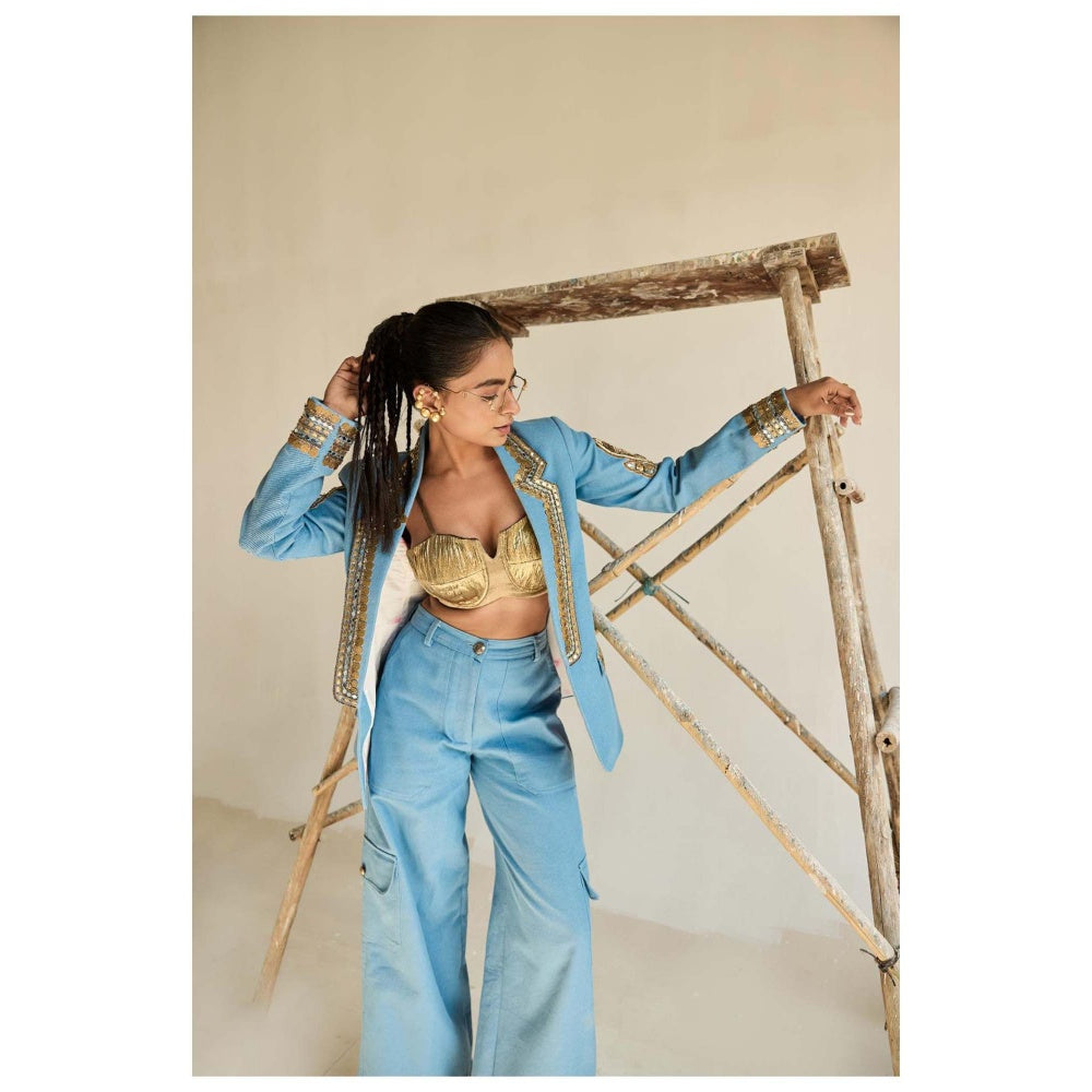 ASHNA VASWANI Blue Co-Ord Set