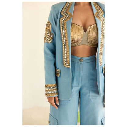 ASHNA VASWANI Blue Co-Ord Set