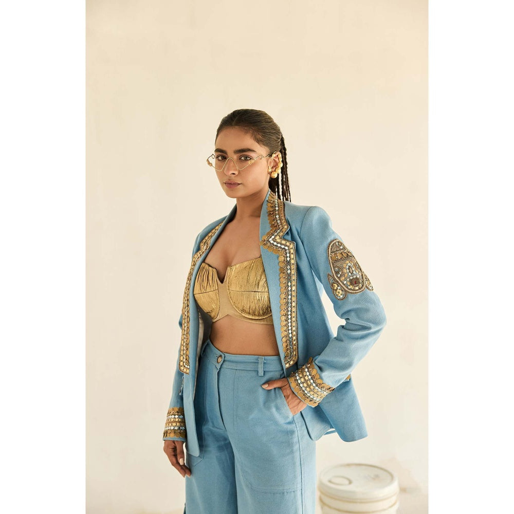 ASHNA VASWANI Blue Co-Ord Set